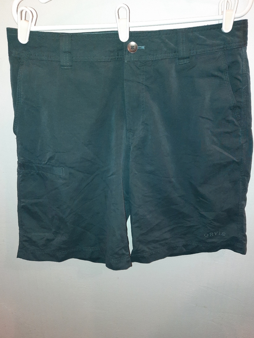 Orvis Dark Gray Shorts with Embroidered Fly Fishing Logo Size 34 EUC